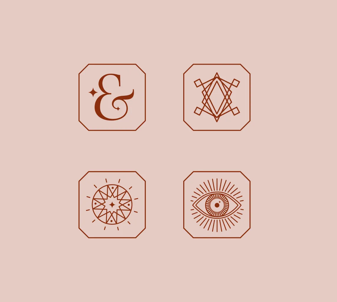 Icon illustration options for Adornment + Theory